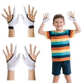 4 Pcs Thumb Sucking Guard Gloves,Kids Chewy Compression Glove,Kids Stop Thumb Sucking and Finger Biting for Ages 5-13 (White#2)