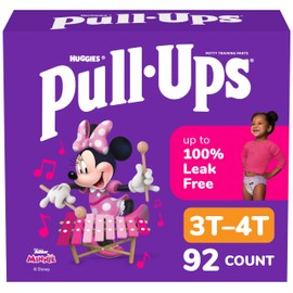 Pull-Ups Girls' Potty Training Pants, Size 3T-4T Training Underwear (32-40 lbs), 92 Count