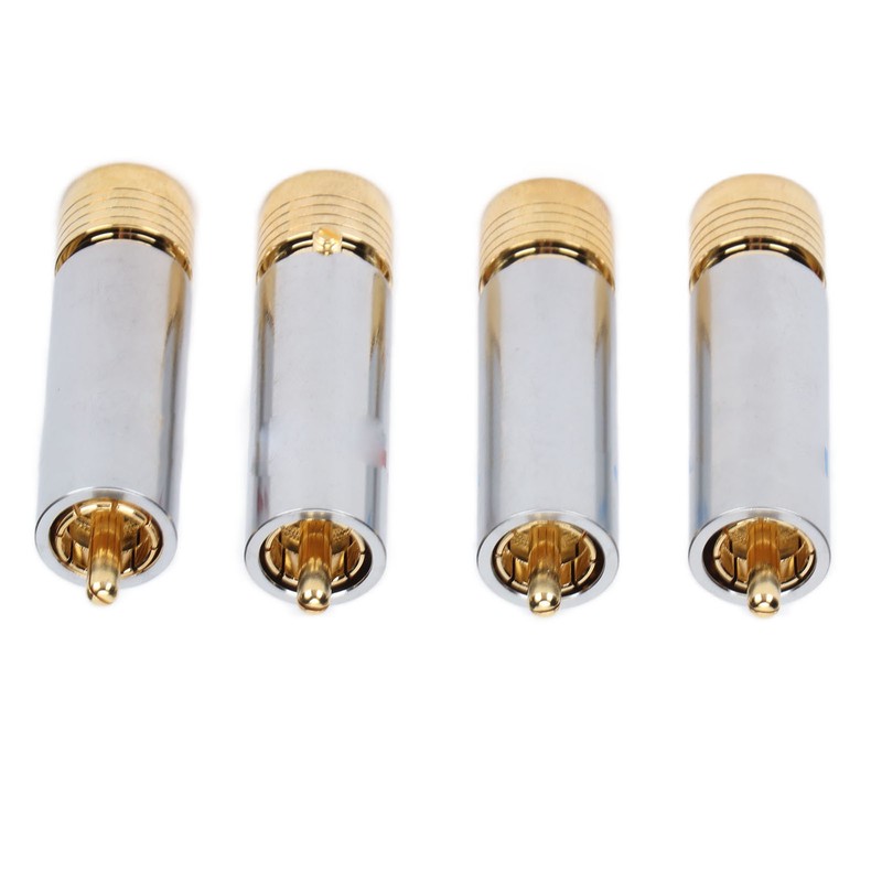 4PCS Preffair/R1722 Audio Connector Gold Plated Self Locking Solderless RCA