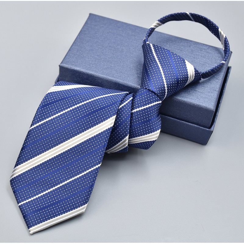 Corbatas con cierre preatadas para hombre y niño, diseño de