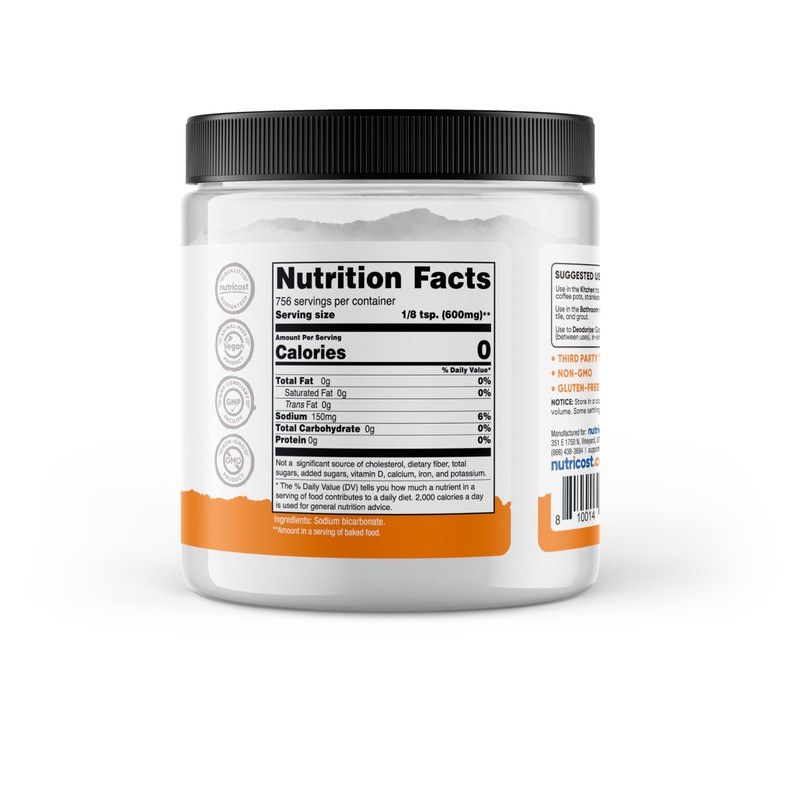 Nutricost Pantry Baking Soda (1 LB) - For Baking, Cleaning,