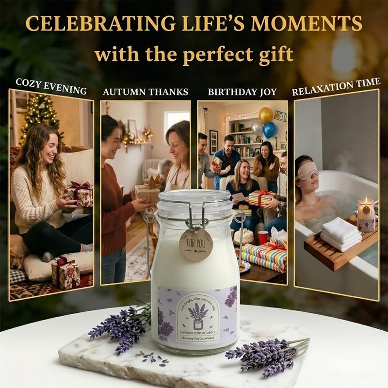 Lavender Scent Candle | 13 Oz Natural Soy Wax, Pure