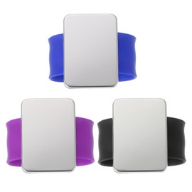 PATIKIL Magnetic Pin Cushion Wrist, 3Pcs Magnetic Sewing Pincushion Holder Pin Wristband for Sewing Braiding Quilting Hair Clips, Black/Purple/Blue