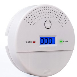 Smoke Detectors and Carbon Monoxide Detectors, Battery Operated High Accuracy CO&Smoke Alarm with Sound Warning and Digital LCD Display for Home,Garage, Office