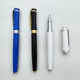 Accod Metal Rollerball Pen Signature Pen Comfort Grip Ballpoint Pen 0.5MM Black Line 2 Replacement Refills Smooth Writing Experience Rollerball Pen for Men and Women (Black)