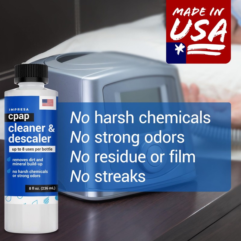 IMPRESA CPAP Cleaning Solution - 2-Pack, 8 Fl Oz Bottles