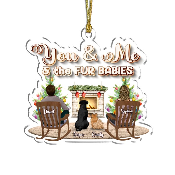 GOSSBY Transparent Ornament - Custom (Couple and 2 Dogs) You