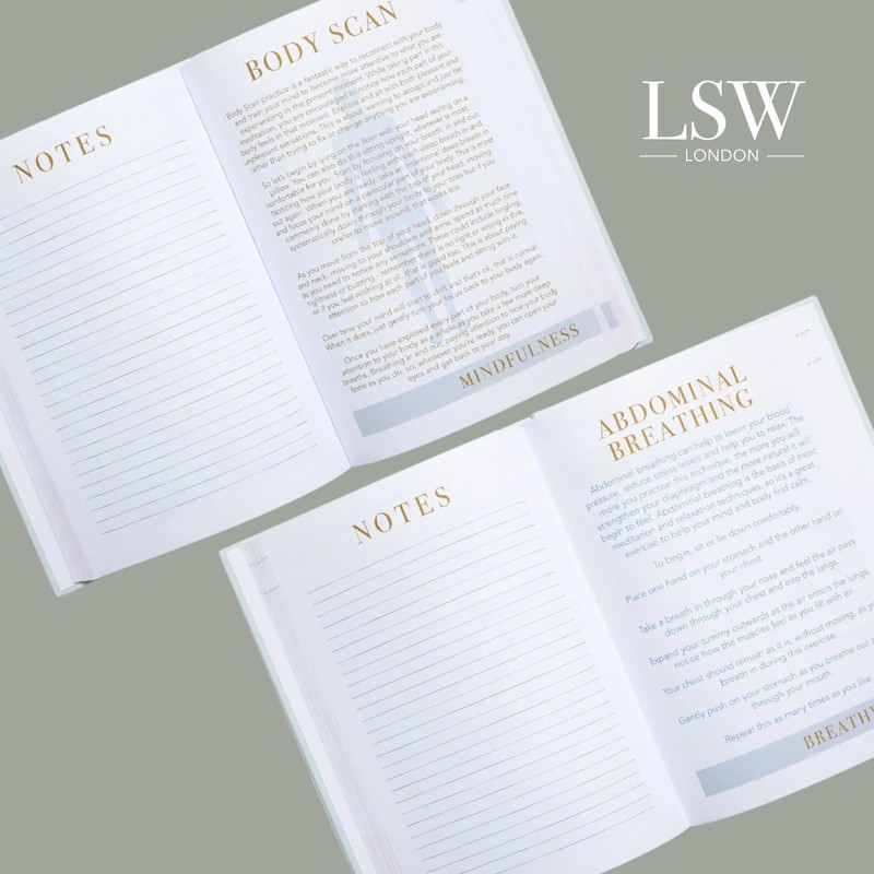 LSW London Mind Notes 6-Month Undated Wellness Journal with Mental