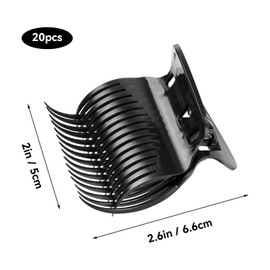 20 Pcs Hot Roller Clips for Hair, Curler Claw Clip for Women Hair Section Styling (Black, 2inch)