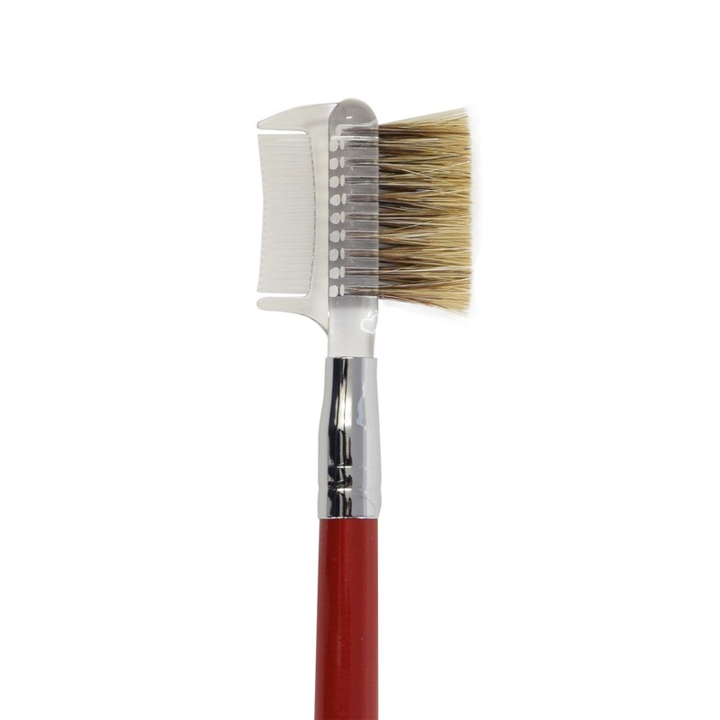 ARRS10-4 Kumano Brush Rokkakukan Sakurado, Eyebrow Brush & Comb, Raccoon-dyed