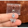 Belly Ring 14 Gauge Butterfly Belly Button Ring Stainless Steel