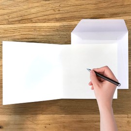 22117 Love Heart Card Glossy Red with Envelope 15 x 15 cm for Lovers Standing on a Bench - I Love You or Congratulations - 2 Pack - Engagement Wedding