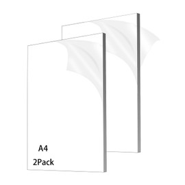 Virellisee (2 Pack) 1/8"(3mm) Thick Clear Acrylic Sheet - A4（8.27 ×11.69" Pre-Cut Plexiglass Sheet for Signs, Display Cases, Sneeze Guard and More - Cut with Engraver, Power Saw or Hand Tools