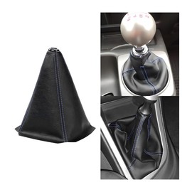 Zpana Car Shift Boot Cover, PU Leather Manual Automatic Vehicle Shifter Lever Knob Dust Protector, Dustproof Gear Shift Protection Sleeve Gaiter, Universal Automotive Accessories(Blue Line)