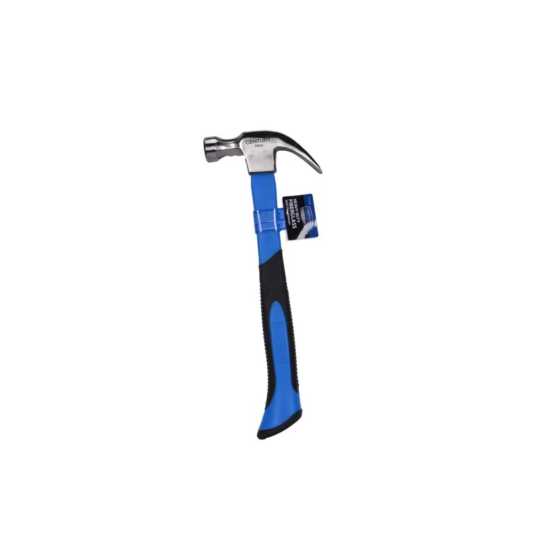 Century Drill & Tool 72234 Curved Claw Fiberglass Hammer, 16-Ounce