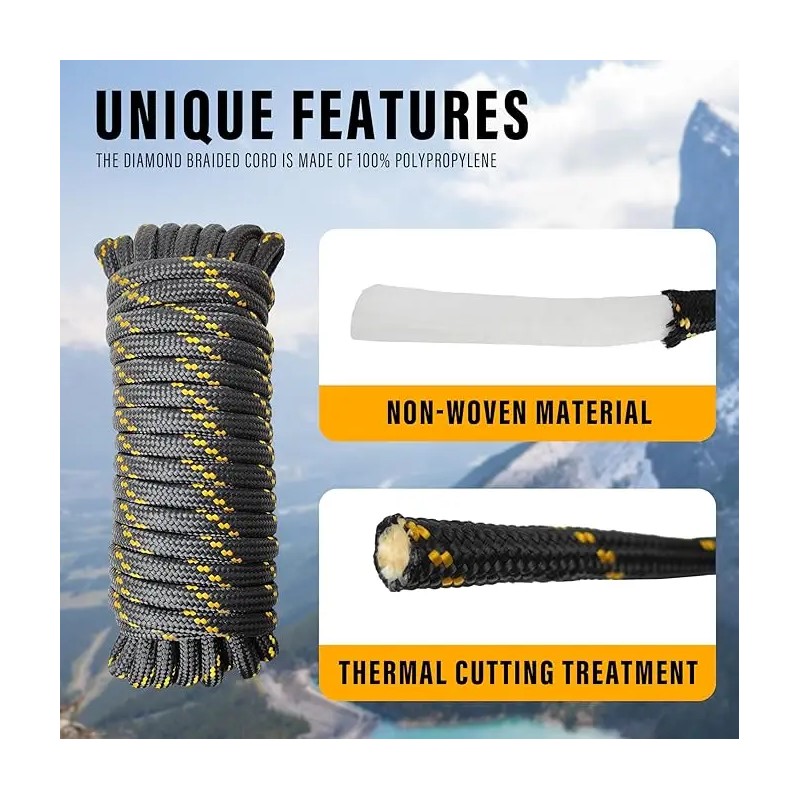 Diamond Braided Polypropylene Rope Nylon Rope Mix Thick Heavy Duty