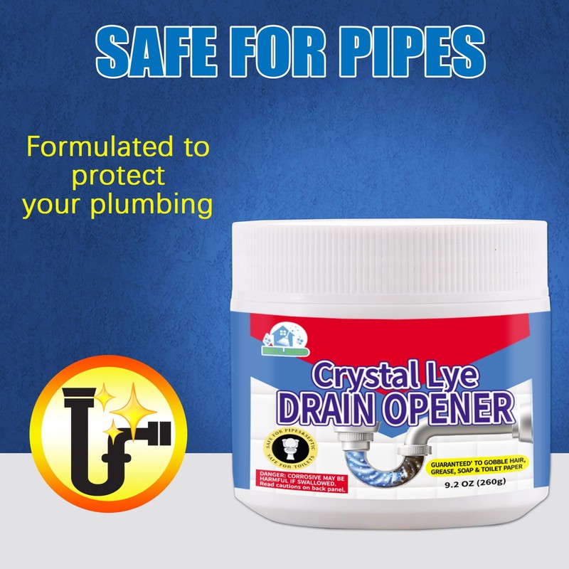 BELL BIRD Drain Opener,Powerful Unclogging,Crystal lye, Sodium hydroxide, Unclog drains,