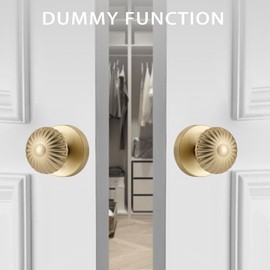 NCSEN Gold Interior Door Knobs, Heavy Duty Door Knob Door Handles for Closet, Seashell Dummy Knobs