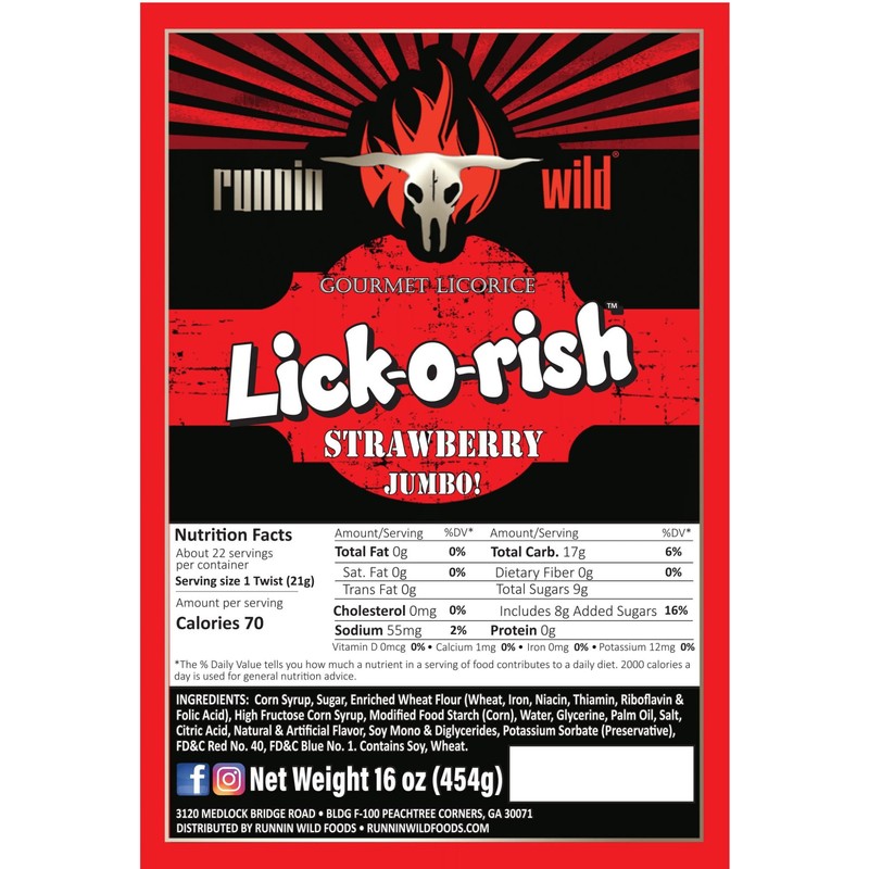 Strawberry Licorice Candy | Red licorice LICK-O-RISH - 3 Pounds
