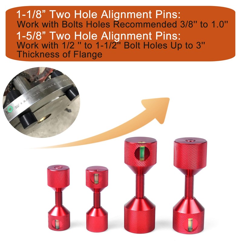 CNRAQR 4 Pcs Flange Two Hole Alignment Pins - 1-1/8"