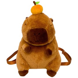 PyrrlicToy Capybara Plush Backpack, Capybara Children's Backpack, Capybara Cuddly Toy, Plush Toy, School Bag, Backpacks for School for Children (37 x 25 x 19 cm)