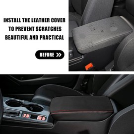 PAZIP for 2022 Honda Civic Accessories Leather Auto Armrest Cover Protector Center Console Box Seat Cover 11th Gen Civic Sedan Hatchback (Red Trim)