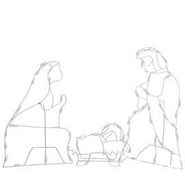 Northlight 25.5" Holy Family Nativity Scene Lighted Outdoor Christmas Decor