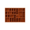 Tabanzhe Miniature Wooden Shadow Box-24 Compartments Small Trinket Display Shelf