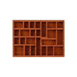 Tabanzhe Miniature Wooden Shadow Box-24 Compartments Small Trinket Display Shelf Wall Mounted Rustic Cubby Cases for Miniatures Toys Accessories Displaying