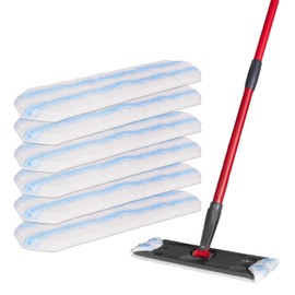 6-Pack Replacement Mop Pads Compatible with O Cedar H2Pro Mop Pads | Machine Washable | Reusable | h2 pro Flat mop System Replacement Mop Pads