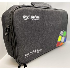 Professional Speed Cube Storage Bag with Individual Compartments for Timer/Cubes/Cup/Mat Supplies- Black Satchel Shoulder Bag Carry Case Perfect for Competitions- From MRC