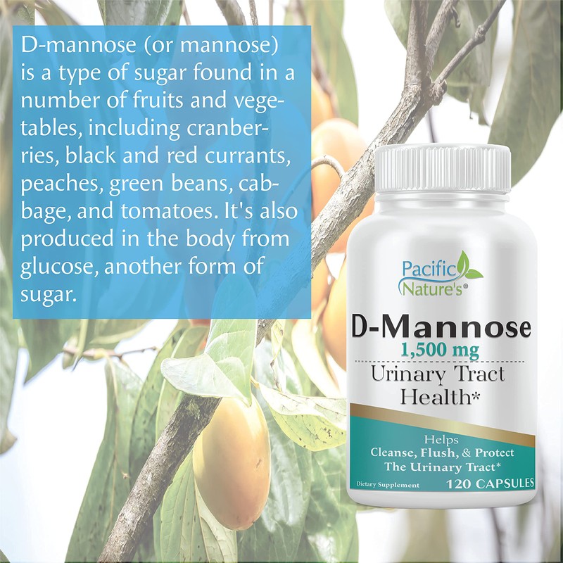 D-Mannose 1500mg, 120 Capsules. D-Mannose is a Cranberry Extract That