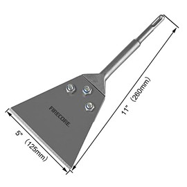 SDS Plus Floor Scraper Kit, Firecore 5 Inch x 11 Inch Tile Removal Tool SDS Plus Chisel Bit Heavy Duty for Rotary Hammer Drill, Thinset Vinyl Scraper Adhesives Remover with Replacement Balde FS22510
