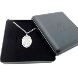 Westman Works St John Solid Pewter One Inch Saint Medal with Stainless Steel Chain