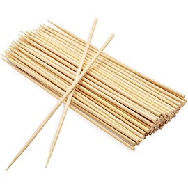 8" Natural Wooden Bamboo BBQ Skewers for Grilling, Shish Kebab, Appetizers, Fruit and More - 100 Pack (1-pack (100 Skewers))