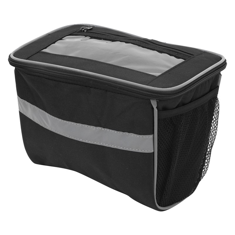 Mountain Bike Bicycle Handlebar Front Basket Bag with TPU Touchscreen