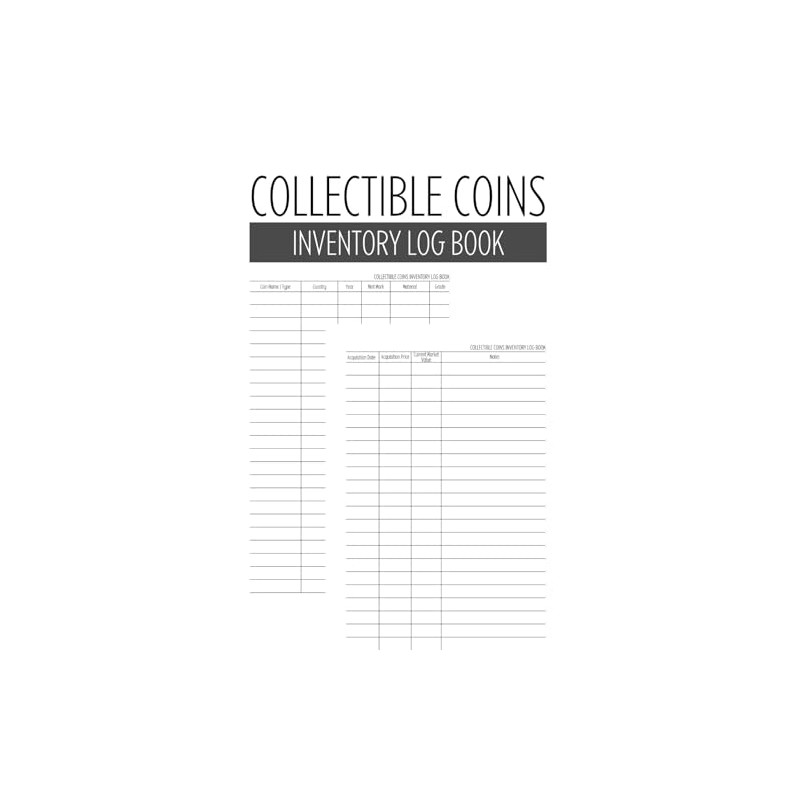 Collectible Coins Inventory Log Book