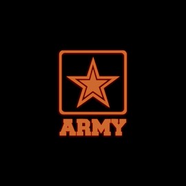Us Army Logo Soldier Military Glow in The Dark Sticker Decal for Phone Tablet Laptop Car Truck Window | 2" Sticker | Orange