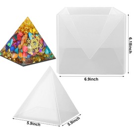 Large Pyramid Silicone Molds Big Pyramid Resin Mold Epoxy Resin Casting Molds with Plastic Stand Base for Jewelry Casting DIY Crafts