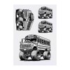 4 x 'Monster Truck School Bus' Temporary Tattoos - Water