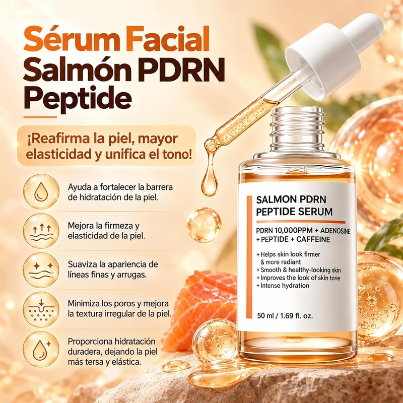 Sérum Facial Salmón PDRN Peptide,Reducir las líneas finas
