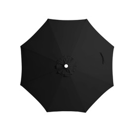 JEAREY 9 ft Patio Umbrella Replacement Canopy for 8 Ribs, Table Market Yard Umbrella Replacement Top Cover-Black (Canopy Only)