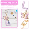 EIROVYA Keyring Letter Keyring with Initial Letter Butterfly Keyring Teenager