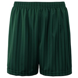 JJLC Boys Girls School Sports Shorts PE Football Shadow Stripe Shorts (Bottle Green, 9-10 Years)