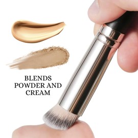 Molly Skin Under Eye Concealer Makeup Brush, Angled Cosmetic Brush For Blending, Concealing, Contouring Makeup, Black