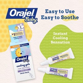 Orajel Baby Day & Night Cooling Teething Gels, Drug-Free, #1 Pediatrician Recomm
