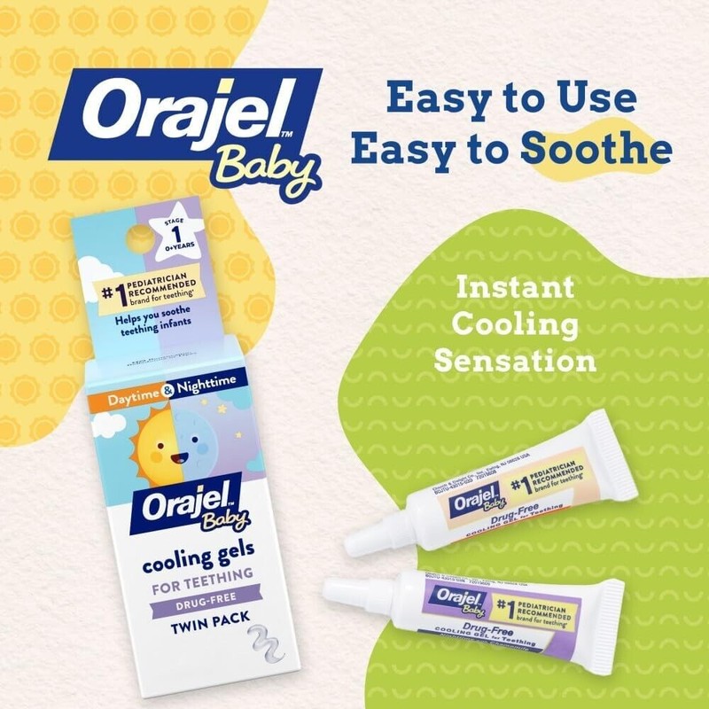 Orajel Baby Day & Night Cooling Teething Gels, Drug-Free, #1