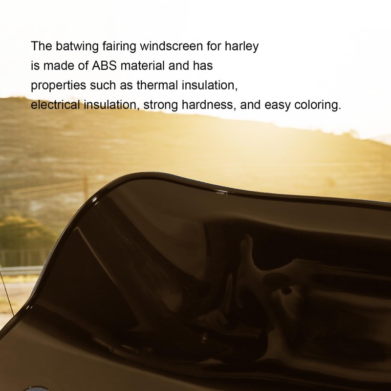 Smoke 9" Motorcycle Wave Windshield Windscreen Compatible for Harley 2014-2023