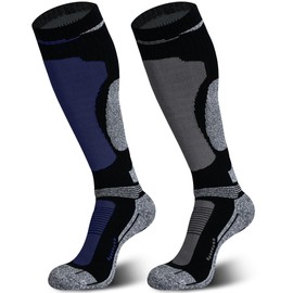 Muezna 2 Pairs Merino Wool Ski Socks Men Women Knee High Performance Thermal Socks for Winter Snow Snowboarding Outdoor Sports Hunting