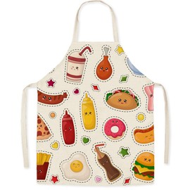 Linen Children's Cooking Apron Cute Elephants, Hamburger
